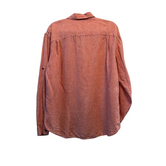 100% Linen Jos. A Banks Mens Large button up shirt resort casual coastal - Picture 8 of 8